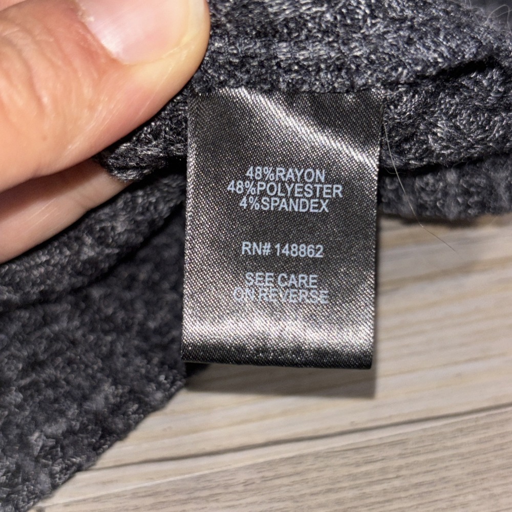 Torrid 00 Charcoal Gray Brushed Waffle Cowl Neck Top Long Sleeve Cozy Sweater - Picture 9 of 10